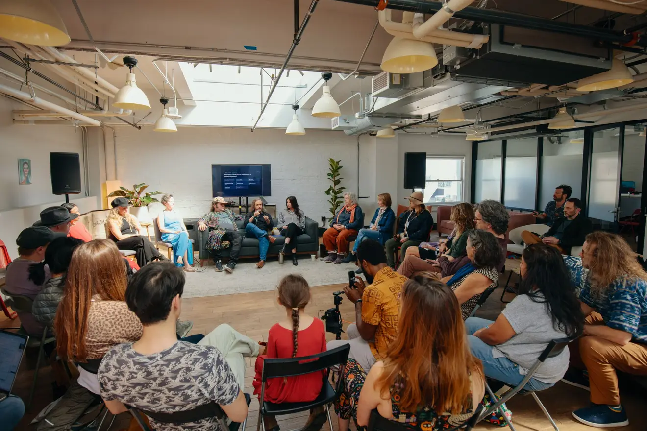 Attendees in a discussion circle at Funding the Commons San Francisco